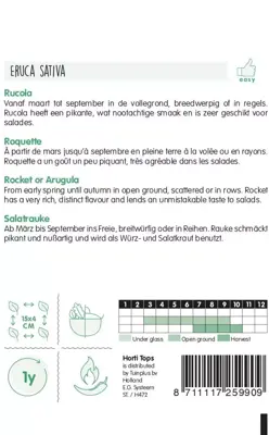 Horti tops zaden rucola (eruca sativa) - afbeelding 2