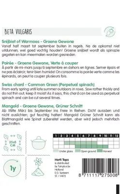 Horti tops zaden snijbiet groene gewone - afbeelding 2