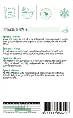 Horti tops zaden Spinazie Nores type Viking 100 gram - afbeelding 2