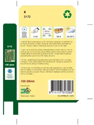 Horti tops zaden stamslabonen prelude 100 gram - afbeelding 2
