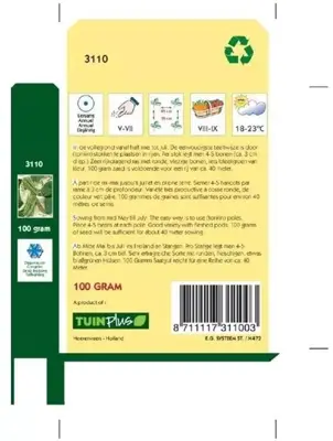 Horti tops zaden stokslabonen westlandse dubbele, zonder draad 100 gram - afbeelding 2