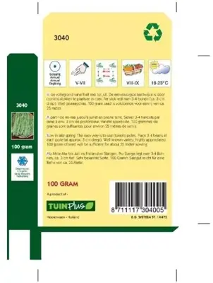 Horti tops zaden stoksnijbonen raadsheer 100 gram - afbeelding 2
