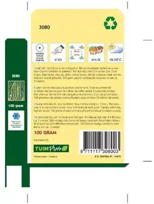 Horti tops zaden stokspekbonen neckarkönigin 100 gram - afbeelding 2