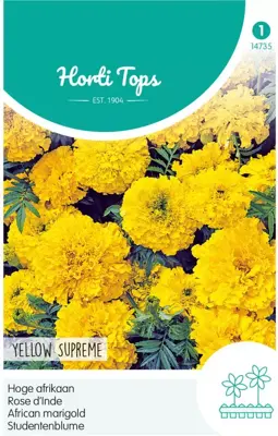 Horti tops zaden tagetes, hoge afrikaan yellow supreme - afbeelding 1