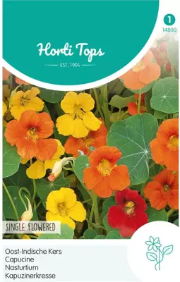 Horti tops zaden tropaeolum, oost-indische kers enkelbloemig gemengd - afbeelding 1