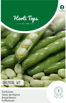 Horti tops zaden tuinbonen driemaal wit 20 gram - afbeelding 1