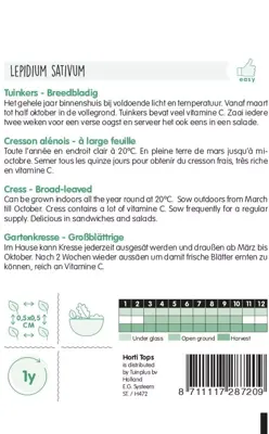 Horti tops zaden tuinkers breedbladig - afbeelding 2