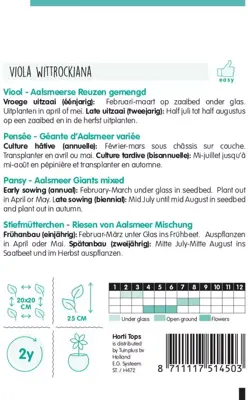 Horti tops zaden viola, viool aalsmeerse reuzen - afbeelding 2