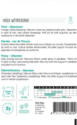 Horti tops zaden viola, viool alpenmeer - afbeelding 2