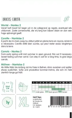 Horti tops zaden wortelen nantes - afbeelding 2