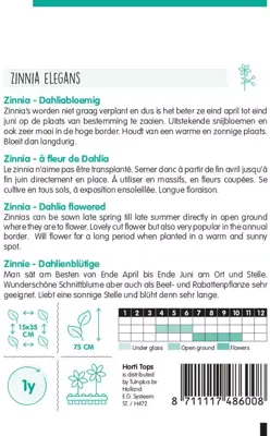 Horti tops zaden zinnia dahliabloemig - afbeelding 2