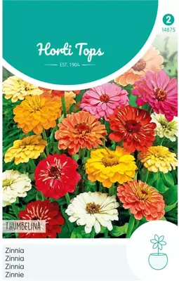 Horti tops zaden zinnia thumbelina laag gemengd - afbeelding 1