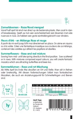 Horti tops zaden zomerbloemen rose/rode tinten - afbeelding 2