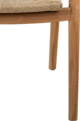 House of Mavi armstoel Jati van massief teak met gevlochten fibre zitting - afbeelding 5