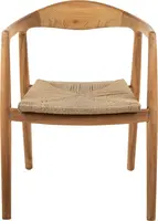 House of Mavi armstoel Jati van massief teak met gevlochten fibre zitting - afbeelding 2