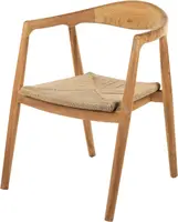 House of Mavi armstoel Jati van massief teak met gevlochten fibre zitting - afbeelding 1