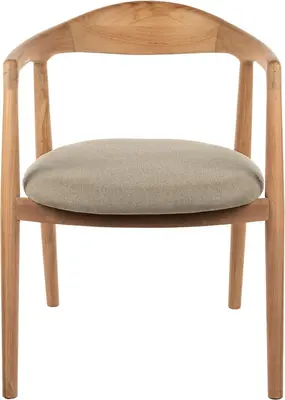 House of Mavi armstoel Jati van massief teak, zitting buitenstof - afbeelding 2