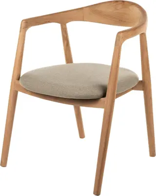 House of Mavi armstoel Jati van massief teak, zitting buitenstof - afbeelding 1