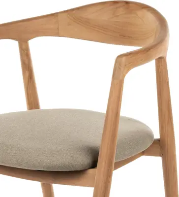 House of Mavi armstoel Jati van massief teak, zitting buitenstof - afbeelding 4