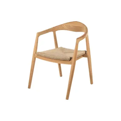 House of Mavi dining tuinstoel jala met gevlochten fiber zitting teak - afbeelding 1