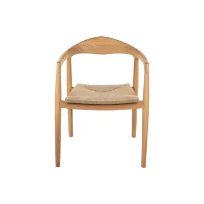 House of Mavi dining tuinstoel jala met gevlochten fiber zitting teak - afbeelding 2