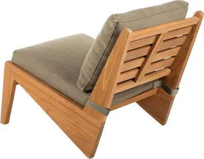 House of Mavi loungestoel Tayu van massief teak, dikke kussens - afbeelding 3