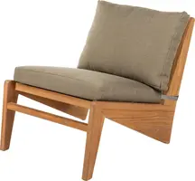 House of Mavi loungestoel Tayu van massief teak, dikke kussens - afbeelding 1