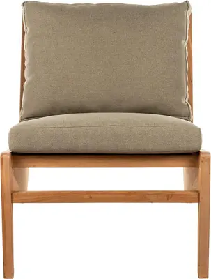 House of Mavi loungestoel Tayu van massief teak, dikke kussens - afbeelding 2