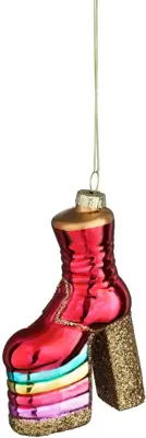 House of Seasons glazen kerst ornament hak plateauzool 11cm roze