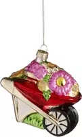 House of Seasons glazen kerst ornament kruiwagen 9.5cm rood  kopen?