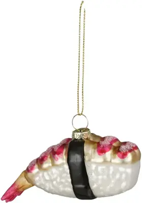 House of Seasons glazen kerst ornament nigiri 5cm wit