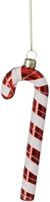 House of Seasons glazen kerst ornament zuurstok 15cm rood