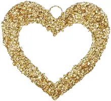 House of Seasons katoenen kerst ornament hart 20cm goud  kopen?