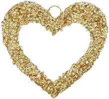House of Seasons katoenen kerst ornament hart 20cm goud kopen?