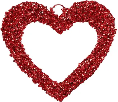 House of Seasons katoenen kerst ornament hart 20cm rood 