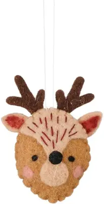 House of Seasons  kerst ornament hert 9.5cm bruin