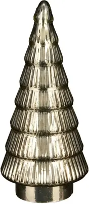 House of Seasons kerstfiguur glas kerstboom 14x14x30cm goud