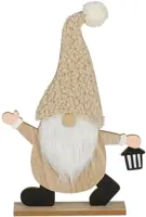 House of Seasons kerstfiguur hout gnoom 22x0.5x31.5cm crème kopen?