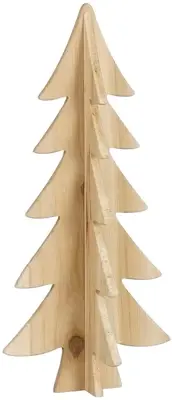 House of Seasons kerstfiguur hout kerstboom 17.5x17.5x38cm bruin