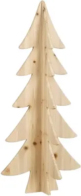 House of Seasons kerstfiguur hout kerstboom 36x36x78cm bruin