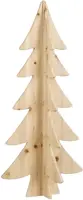 House of Seasons kerstfiguur hout kerstboom 36x36x78cm bruin