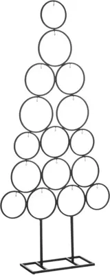 House of Seasons kerstfiguur ijzer kerstboom deco 53x15x117.5cm zwart