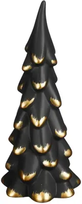 House of Seasons kerstfiguur keramiek kerstboom 12x12x29cm zwart