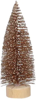 House of Seasons kerstfiguur kunststof kerstboom 6x6x15cm lichtbruin