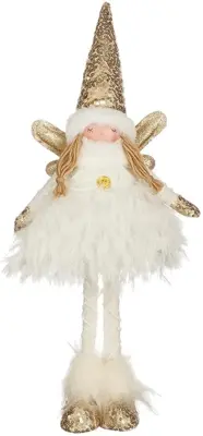 House of Seasons kerstfiguur polyester engel 15x8x45cm goud