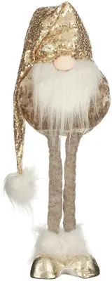House of Seasons kerstfiguur polyester gnoom 14x12x49cm goud
