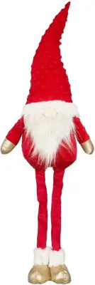 House of Seasons kerstfiguur polyester gnoom 23x14x85cm rood