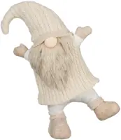 House of Seasons kerstfiguur polyester gnoom 25x13x38cm crème kopen?