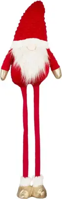 House of Seasons kerstfiguur polyester gnoom 28x18x118cm rood