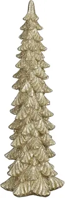House of Seasons kerstfiguur polyresin kerstboom 13.5x13x46cm goud